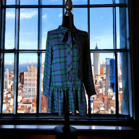 green emerald velvet dress It's Your Place Green Plaid Button Down Dress  Shop the Mint